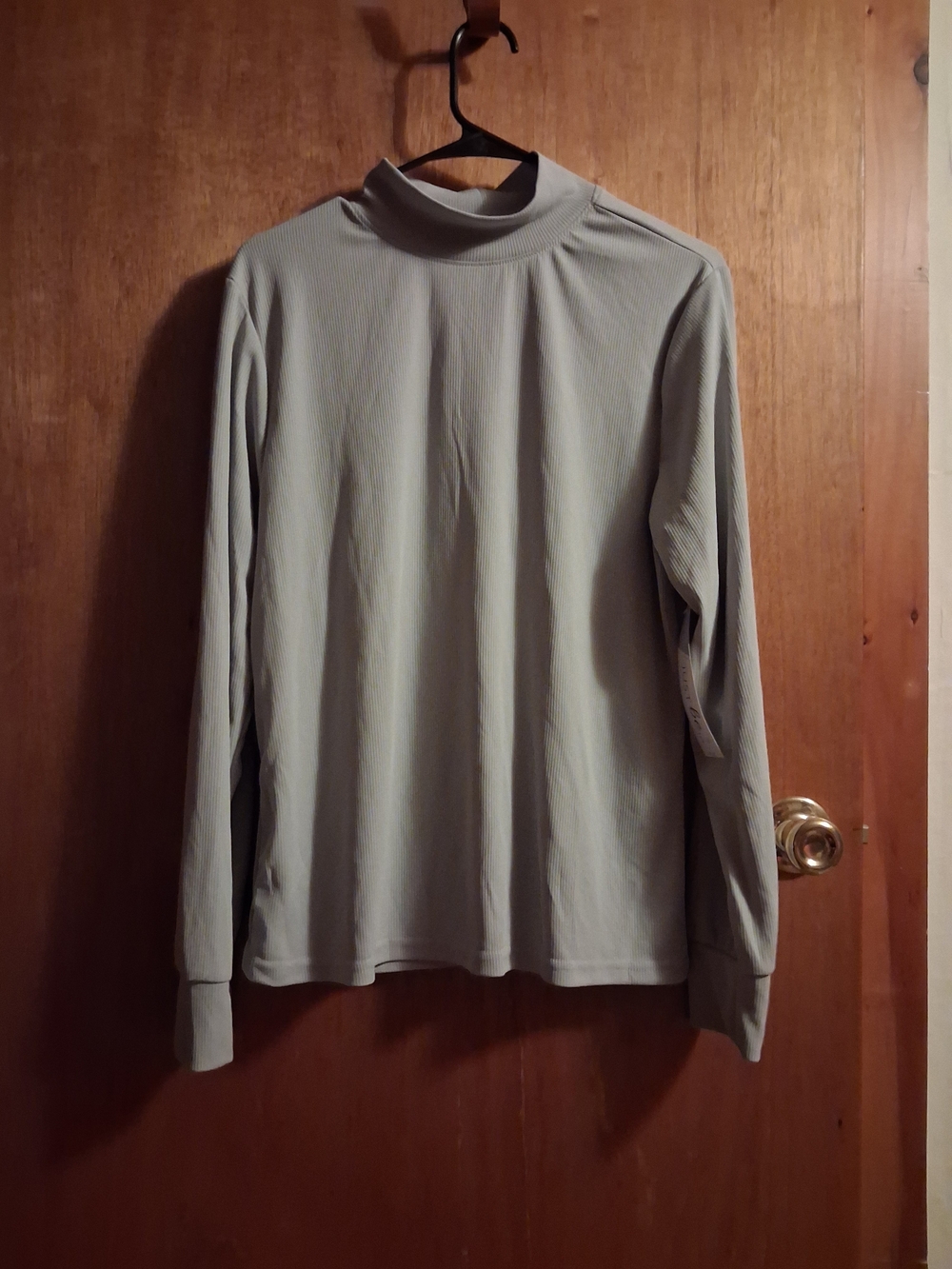 just be Women's Long-Sleeve Mock Neck Top - Light Blue